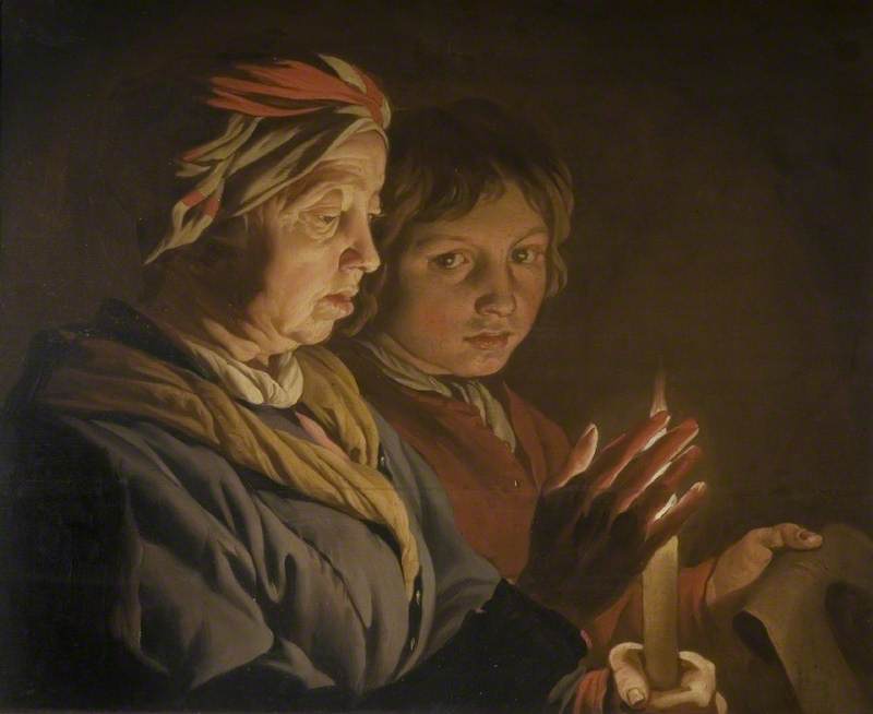 An Old Woman and a Boy by Candlelight | Art UK