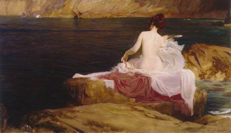 手描き油絵 カリプソの島 バイ Herbert James Draper (1863-1920