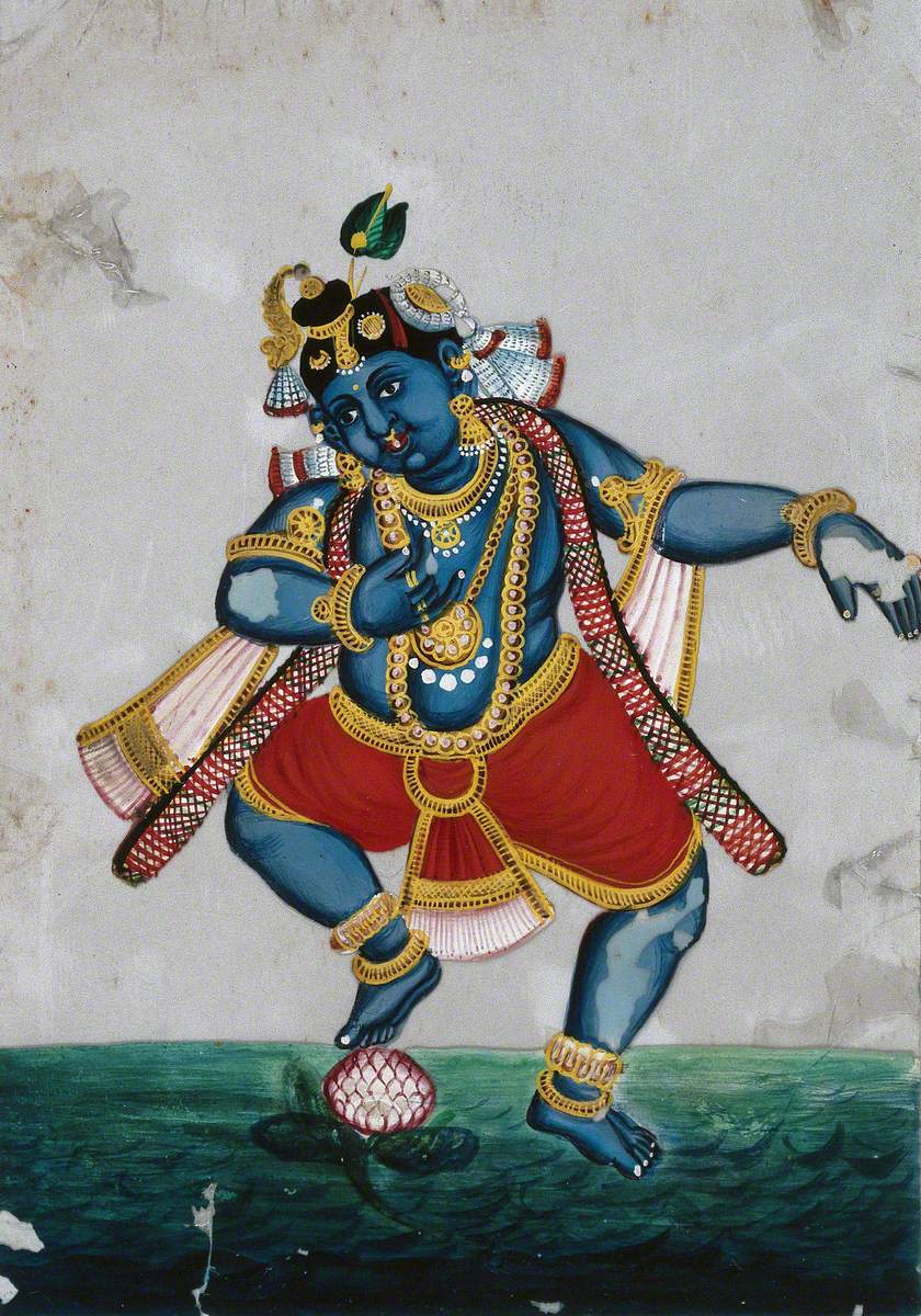 Lord Krishna, a Blue-Skinned Hindu Deity Dancing on a Lotus | Art UK