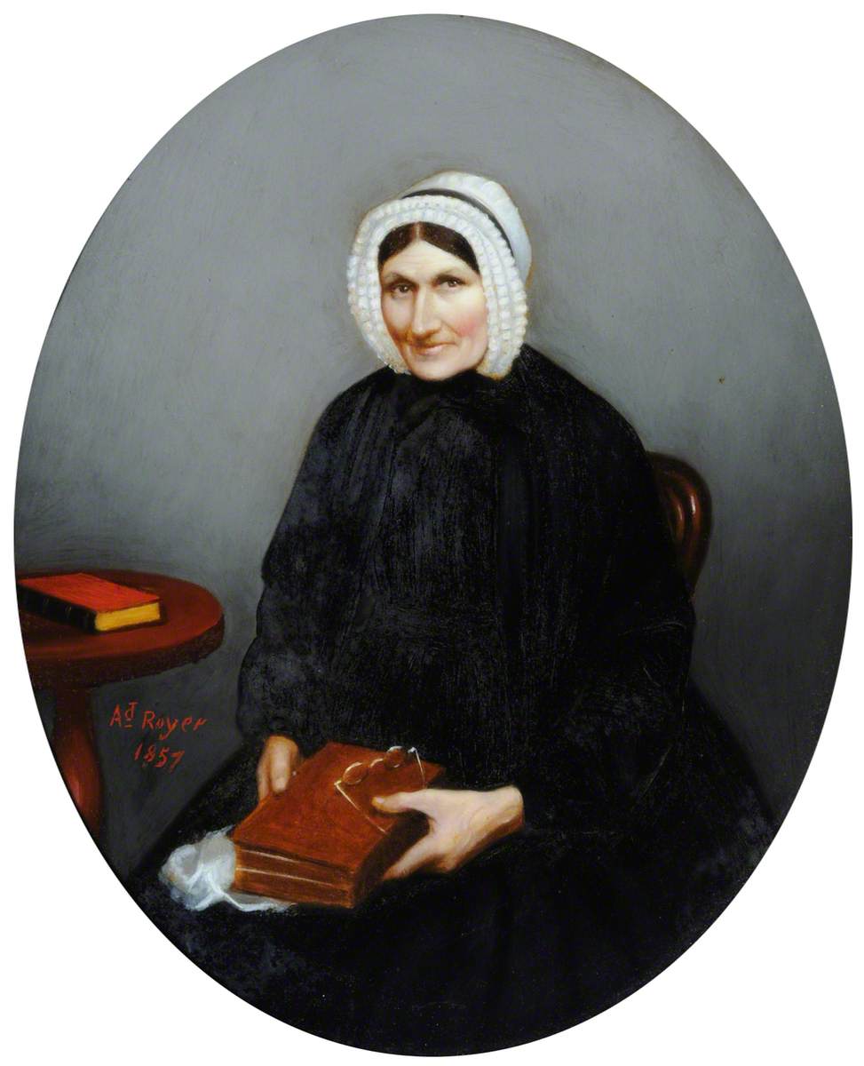 Portrait of a Woman Wearing a Black Dress and a Lace Bonnet | Art UK